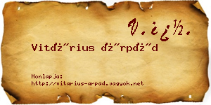 Vitárius Árpád névjegykártya