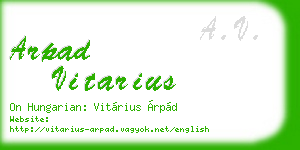 arpad vitarius business card